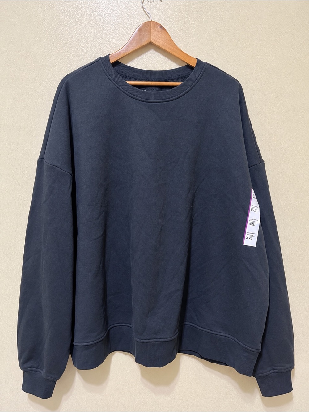 Original Use Men’s XXL Washed Black Fleece Crewneck Sweatshirt NWT
